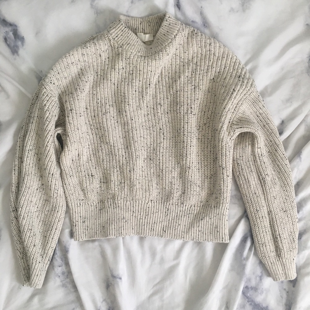Cream mock neck sweater from H&M